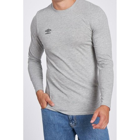 Camicia a Maniche Lunghe Uomo Umbro SMALL LOGO LS TEE 65775U B43 Grigio