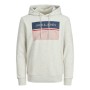 Felpa con Cappuccio Uomo JJTRAVIS Jack & Jones 12223700 Bianco