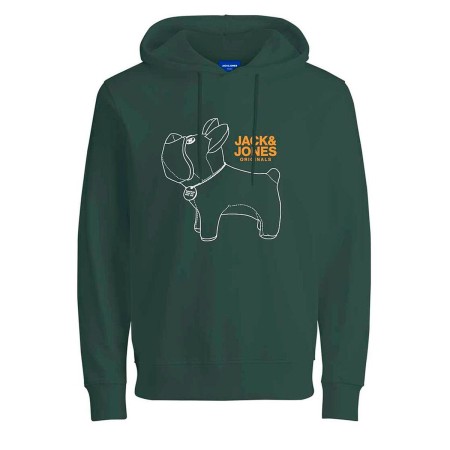 Felpa con Cappuccio Uomo JORPAL SWEAT HOOD FST Jack & Jones 2310015 Verde