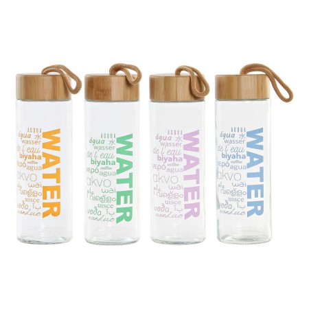 Bottiglia di Vetro DKD Home Decor Water Bambù (4 pcs) (580 ml)