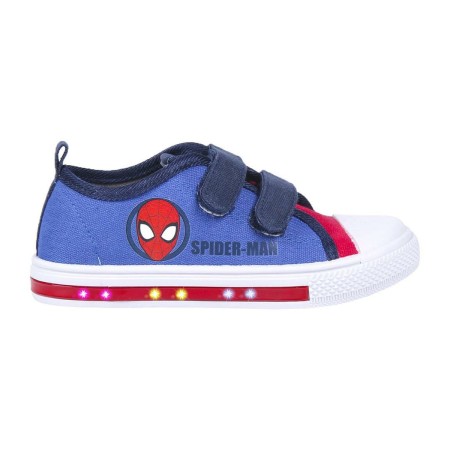 Scarpe da Tennis Casual Bambino Spiderman Luci Azzurro