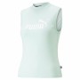 Maglia a Maniche Corte Donna Puma Slim Logo Tank Acquamarina