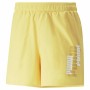 Pantaloni Corti Sportivi da Uomo Puma Ess+ Logo Power Giallo