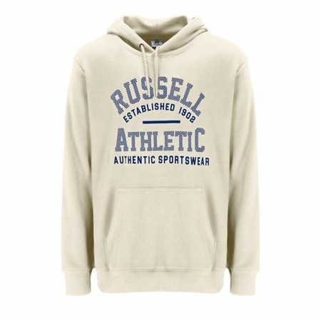 Felpa con Cappuccio Uomo Russell Athletic A30151 Beige