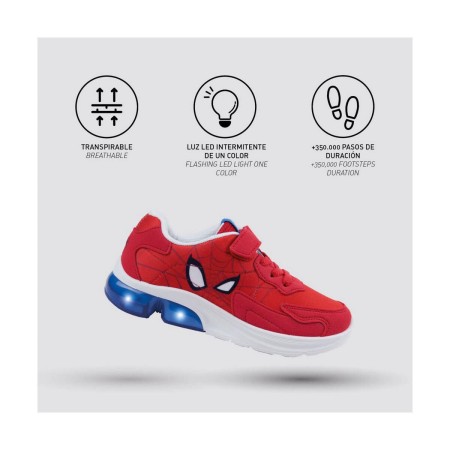 Scarpe Sportive con LED Spiderman Rosso