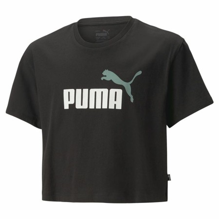 Maglia a Maniche Corte per Bambini Puma Logo Cropped Nero