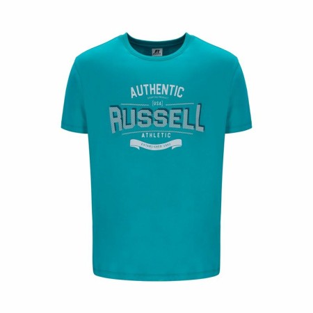 Maglia a Maniche Corte Russell Athletic Amt A30081 Acquamarina Uomo