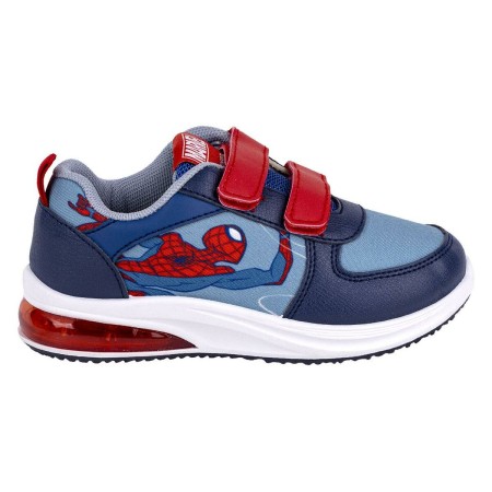 Scarpe Sportive con LED Spiderman Velcro Azzurro