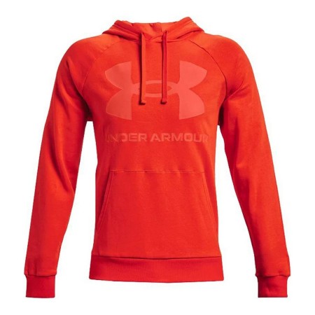 Felpa con Cappuccio Uomo Under Armour Rival Fleece Big Logo Arancio