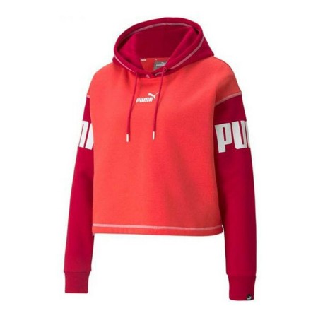 Felpa con Cappuccio Puma Power Fl Rosso