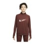 Maglia a maniche lunghe da donna Nike Dri-FIT Swoosh Run Marrone