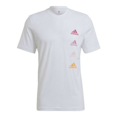 Maglia a Maniche Corte Uomo Adidas Essentials Gradient Bianco