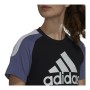 Maglia a Maniche Corte Donna Adidas Sportswear Colorblock Nero