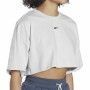 Maglia a Maniche Corte Donna Reebok Fitness Crop Vector Velour Grigio chiaro