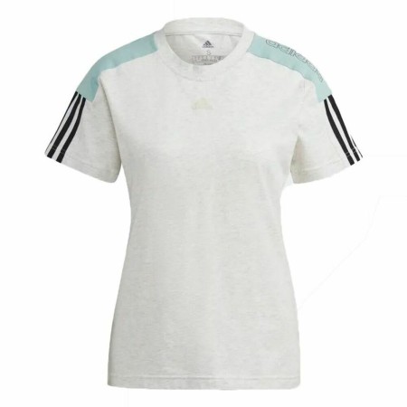 Maglia a Maniche Corte Adidas Logo Colorblock Beige