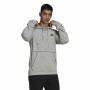 Felpa con Cappuccio Uomo Adidas Essentials Mélange Embroidered Grigio chiaro