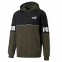 Felpa senza Cappuccio Uomo Puma Power Colorblock Verde Nero