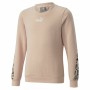 Felpa senza Cappuccio da Bambina Puma Alpha Crew Neck Beige Leopardo Rosa