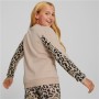 Felpa senza Cappuccio da Bambina Puma Alpha Crew Neck Beige Leopardo Rosa