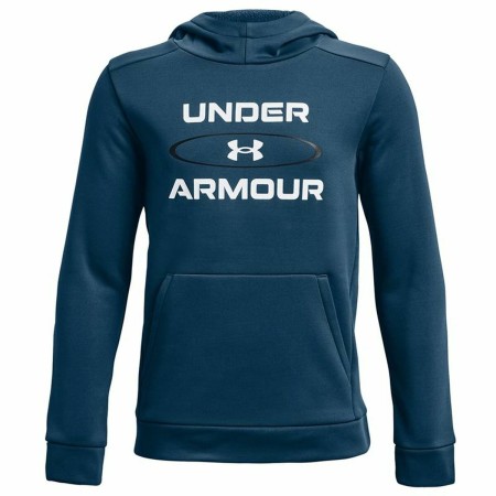 Felpa con Cappuccio Bambino Under Armour Fleece Graphic Azzurro