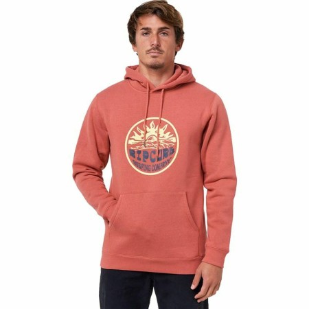 Felpa con Cappuccio Uomo Rip Curl Down The Line Salmone