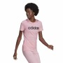 Maglia a Maniche Corte Donna Adidas Loungewear Essentials Slim Logo Rosa