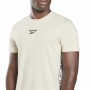 Maglia a Maniche Corte Uomo Reebok Identity Tape Beige