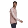 Felpa senza Cappuccio Uomo Adidas Essentials French Terry 3 Stripes Rosa