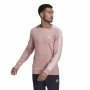 Felpa senza Cappuccio Uomo Adidas Essentials French Terry 3 Stripes Rosa