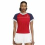 Maglia a Maniche Corte Donna Nike Tennis Azzurro Rosso