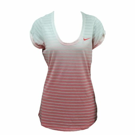 Maglia a Maniche Corte Donna Nike SS Dip Dye Burnout Rosso Bianco