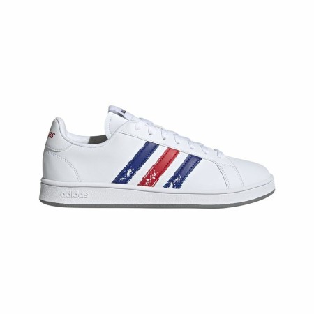 Scarpe da Tennis Casual Uomo Adidas Grand Court Base Beyond Rosso Azzurro Bianco