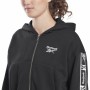 Giacca Sportiva da Donna Reebok Tape Pack Full Zip Nero