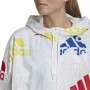 Giacca Sportiva da Donna Adidas Essentials Multi-Colored Logo Bianco