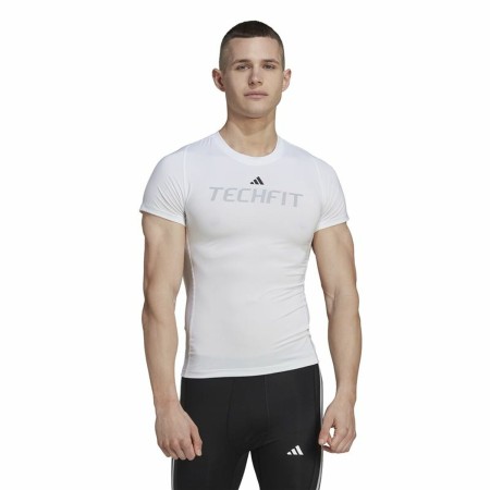 Maglia a Maniche Corte Uomo Adidas techfit Graphic Bianco