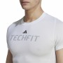 Maglia a Maniche Corte Uomo Adidas techfit Graphic Bianco