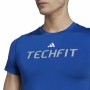 Maglia a Maniche Corte Uomo Adidas techfit Graphic Azzurro