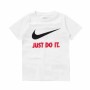 Maglia a Maniche Corte per Bambini Nike Swoosh Just Do It Bianco