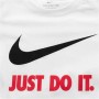 Maglia a Maniche Corte per Bambini Nike Swoosh Just Do It Bianco