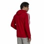 Felpa con Cappuccio Uomo Adidas Essentials Fleece 3 Stripes Rosso