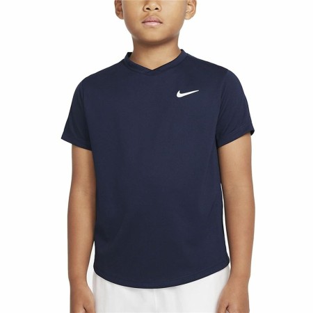 Maglia a Maniche Corte per Bambini Nike Court Dri-FIT Victory Blu Marino