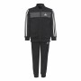 Tuta da Bambini Adidas Essentials Shiny 3 Stripes Nero