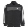 Tuta da Bambini Adidas Essentials Shiny 3 Stripes Nero