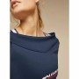 Felpa senza Cappuccio Donna Tommy Hilfiger Crop V Neck Blu scuro