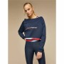 Felpa senza Cappuccio Donna Tommy Hilfiger Crop V Neck Blu scuro