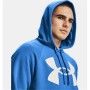 Felpa con Cappuccio Uomo Under Armour Rival Big Logo Azzurro