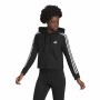 Felpa con Cappuccio Donna Adidas Essentials 3 Stripes Nero