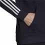 Felpa con Cappuccio Uomo Adidas Essentials 3 Stripes Blu Marino