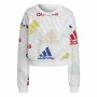 Felpa senza Cappuccio Donna Adidas Essentials Multi-Coloured Bianco