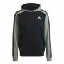 Felpa con Cappuccio Uomo Adidas Essentials Mélange French Terry Nero